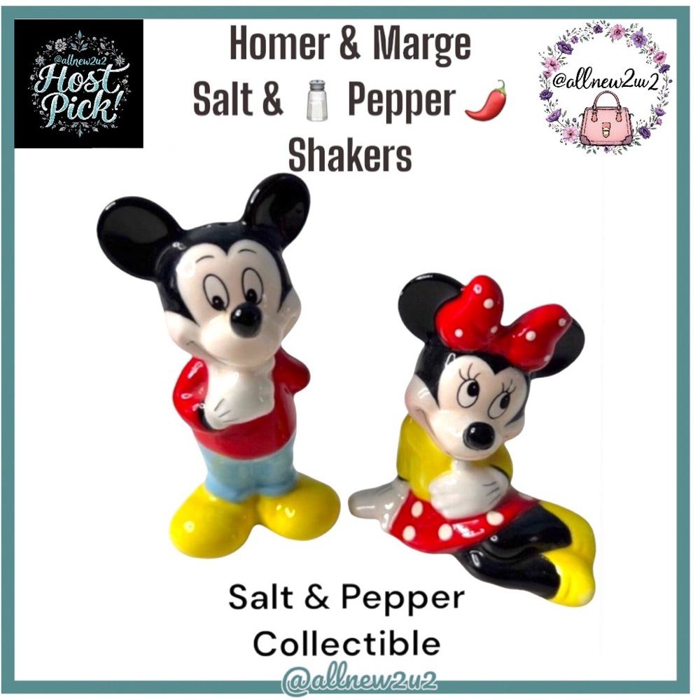 Disney Mickey & Minnie Salt & Pepper Shakers Collectible. Host Pick!